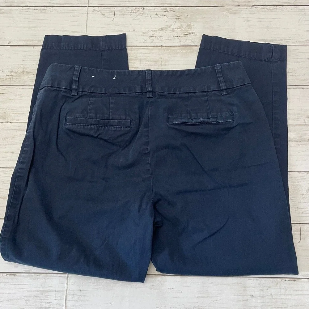 Women’s Blue Navy Anne Taylor LOFT Trousers Slacks Pants Size 4 Curvy Crop